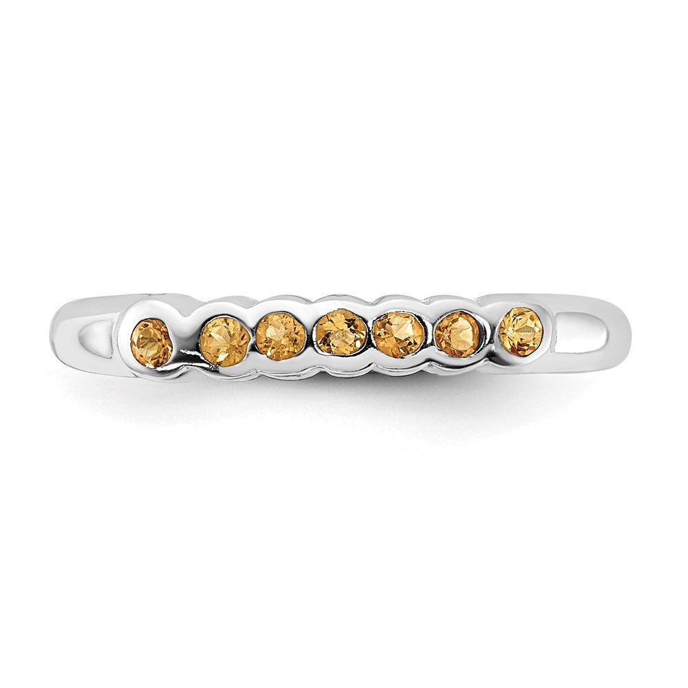 Sterling Silver Polished Yellow CZ Ring