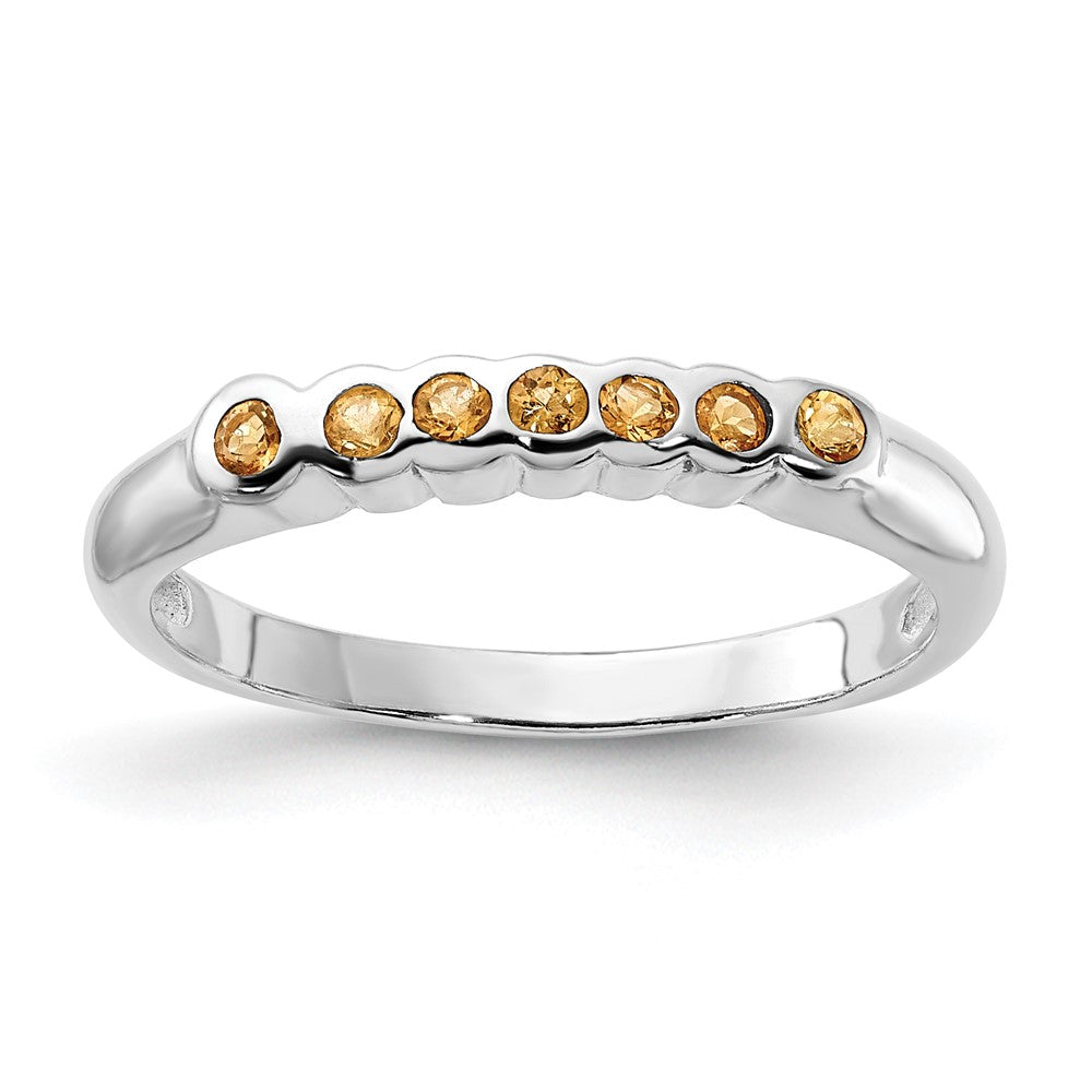 Sterling Silver Polished Yellow CZ Ring