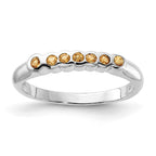 Sterling Silver Polished Yellow CZ Ring
