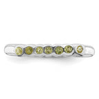 Sterling Silver Rhodium Peridot Ring
