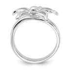 Sterling Silver Polished Flower Ring
