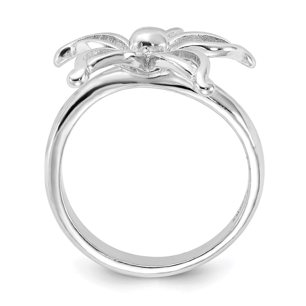Sterling Silver Polished Flower Ring