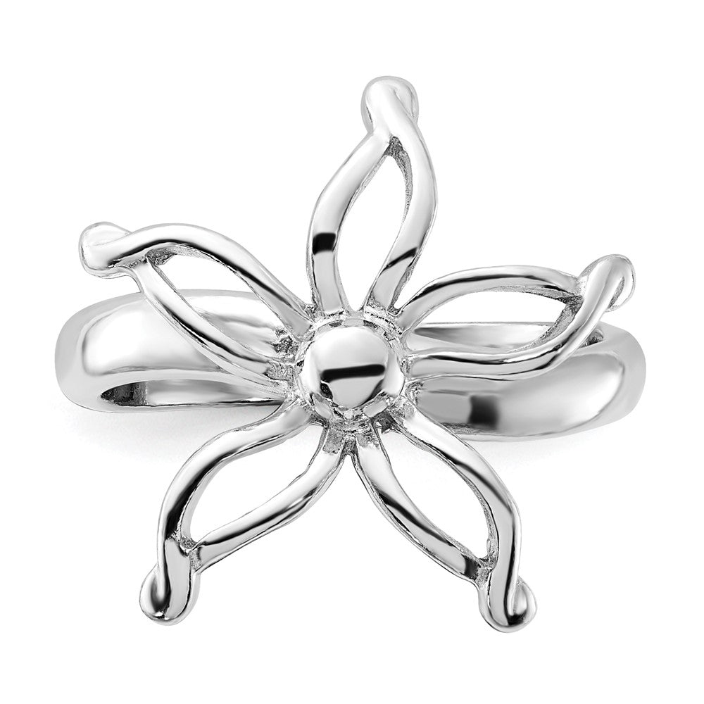 Sterling Silver Polished Flower Ring