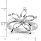Sterling Silver Polished Flower Ring