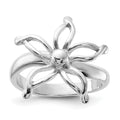 Sterling Silver Polished Flower Ring