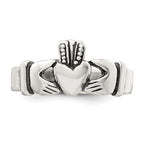 Sterling Silver Antiqued Claddagh Ring