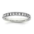 Sterling Silver Rhodium-plated Crystal Eternity Band