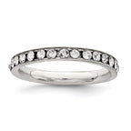 Sterling Silver Rhodium-plated Crystal Eternity Band