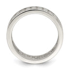 Sterling Silver Rhodium-plated Double Row CZ Band