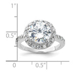 Sterling Silver Rhodium-plated CZ Ring