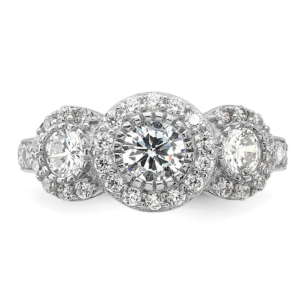 Sterling Silver CZ 3-stone Ring