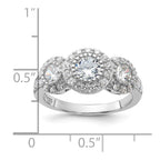 Sterling Silver CZ 3-stone Ring