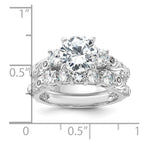 Sterling Silver Rhodium-plated 2-piece CZ Wedding Ring