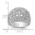 Sterling Silver Polished Fancy CZ Ring