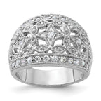 Sterling Silver Polished Fancy CZ Ring