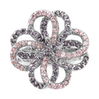 Sterling Silver Polished Pink & Purple CZ Flower Ring