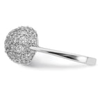 Sterling Silver Rhodium-plated CZ Ring