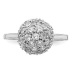 Sterling Silver Rhodium-plated CZ Ring