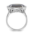 Sterling Silver Polished Green & Clear CZ Circle Halo Ring
