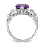 Sterling Silver Lavender CZ Heart Ring