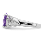 Sterling Silver Lavender CZ Heart Ring