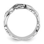 Sterling Silver Polished & Antiqued Curved Design Ring