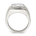 Sterling Silver Rhodium-plated Men's CZ Ring
