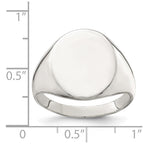 Sterling Silver 17x13mm Closed Back Signet Ring