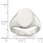 Sterling Silver 15x12mm Closed Back Signet Ring