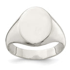 Sterling Silver 15x12mm Closed Back Signet Ring