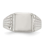 Sterling Silver 11x11mm Open Back Signet Ring