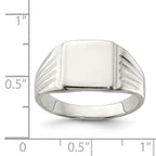 Sterling Silver 11x11mm Open Back Signet Ring