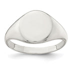 Sterling Silver 13x10mm Closed Back Signet Ring