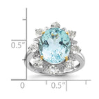 Sterling Silver & 14K Accent Sky Blue & White Topaz Ring