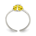 Sterling Silver Enameled & Polished Lady Bug Toe Ring