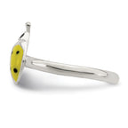 Sterling Silver Enameled & Polished Lady Bug Toe Ring