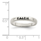 Sterling Silver Antiqued and Polished Faith Ring