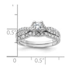 Sterling Silver Rhodium-plated 2-Piece CZ Wedding Set Ring