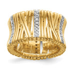 Sterling Silver & Vermeil CZ Wrapped Look Ring
