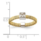Sterling Silver w/ Gold-tone Vermeil Wire Wrapped CZ Ring