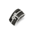 Sterling Silver Rhodium Black and White CZ Bow Ring