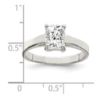Sterling Silver Solitaire Emerald CZ Ring