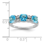 Sterling Silver Rhodium Blue Topaz & Diam. Ring