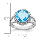 Sterling Silver Rhodium Blue & White Topaz Ring