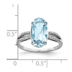 Sterling Silver Rhodium Sky Blue Topaz & Diam. Ring