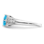 Sterling Silver Rhodium Blue Topaz & Diam. Ring