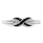 White Night Sterling Silver Rhodium-plated Black and White Diamond Ring