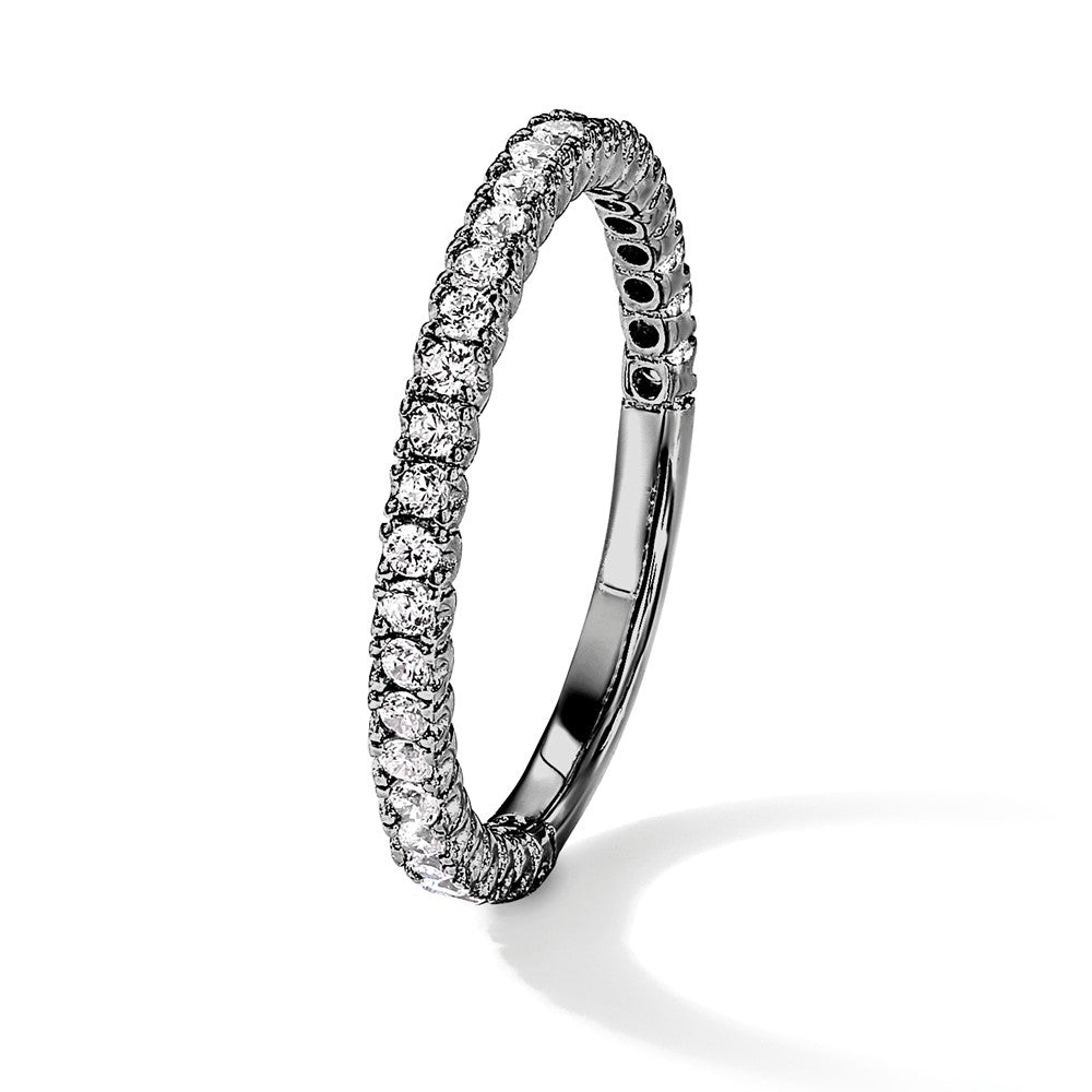 Sterling Shimmer Sterling Silver Black Rhodium-plated 32 Stone CZ Band
