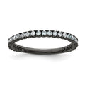 Sterling Shimmer Sterling Silver Black Rhodium-plated 32 Stone CZ Band