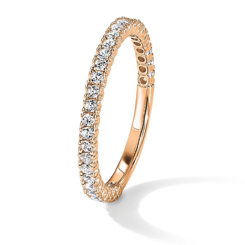 Sterling Shimmer Sterling Silver Rose-tone Flash Rose Gold-plated 28 Stone CZ Band